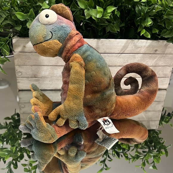 Jellycat London Colin Chameleon Plush Stuffed Animal Tye Dye Lizard Iguana - Picture 4 of 6
